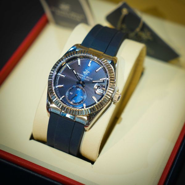 Beverly Hills Polo Club Watch Navy Blue Rubber Strap